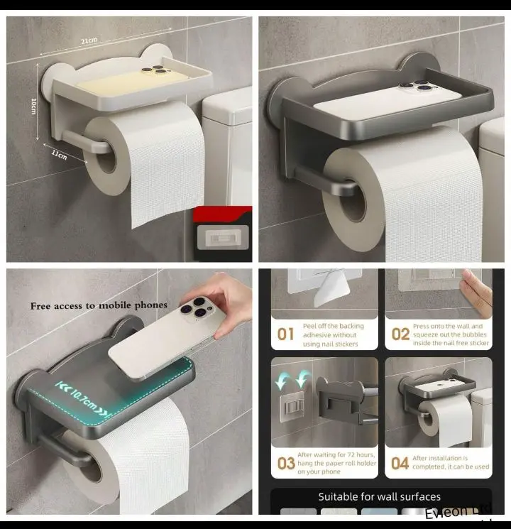 Wall- sticking tissue holder