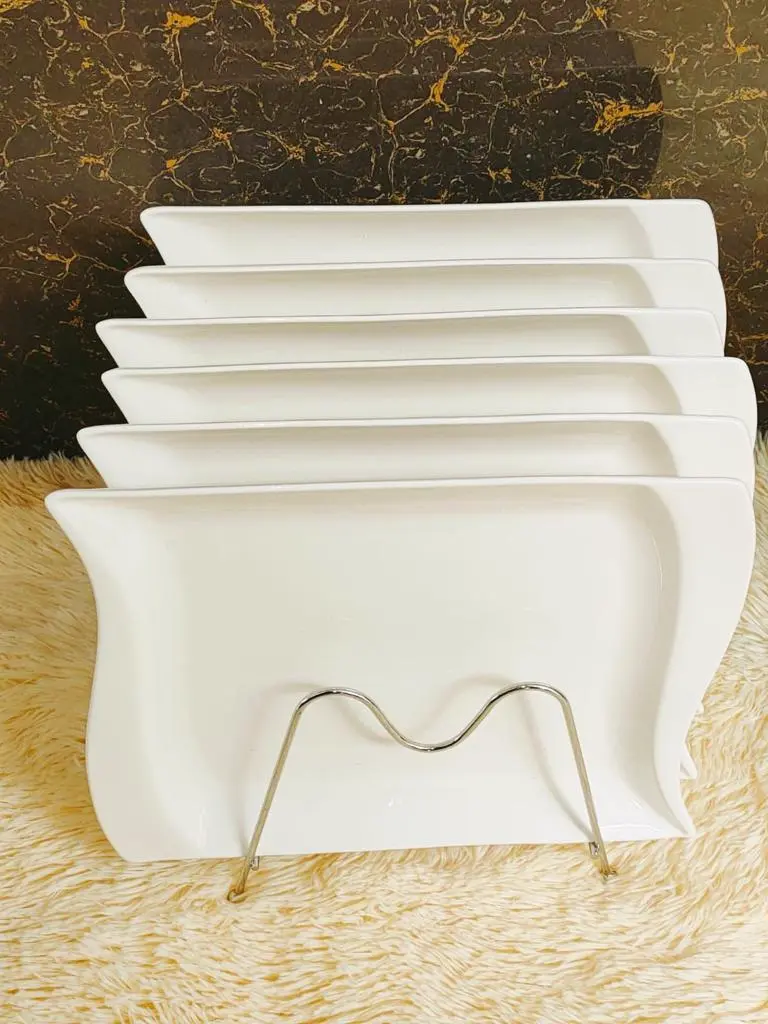 In-style ceramic plates, 6pcs