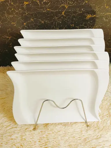 In-style ceramic plates, 6pcs